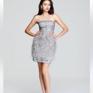 SUE WONG nocturne beaded / ostrich feather vintage size 4